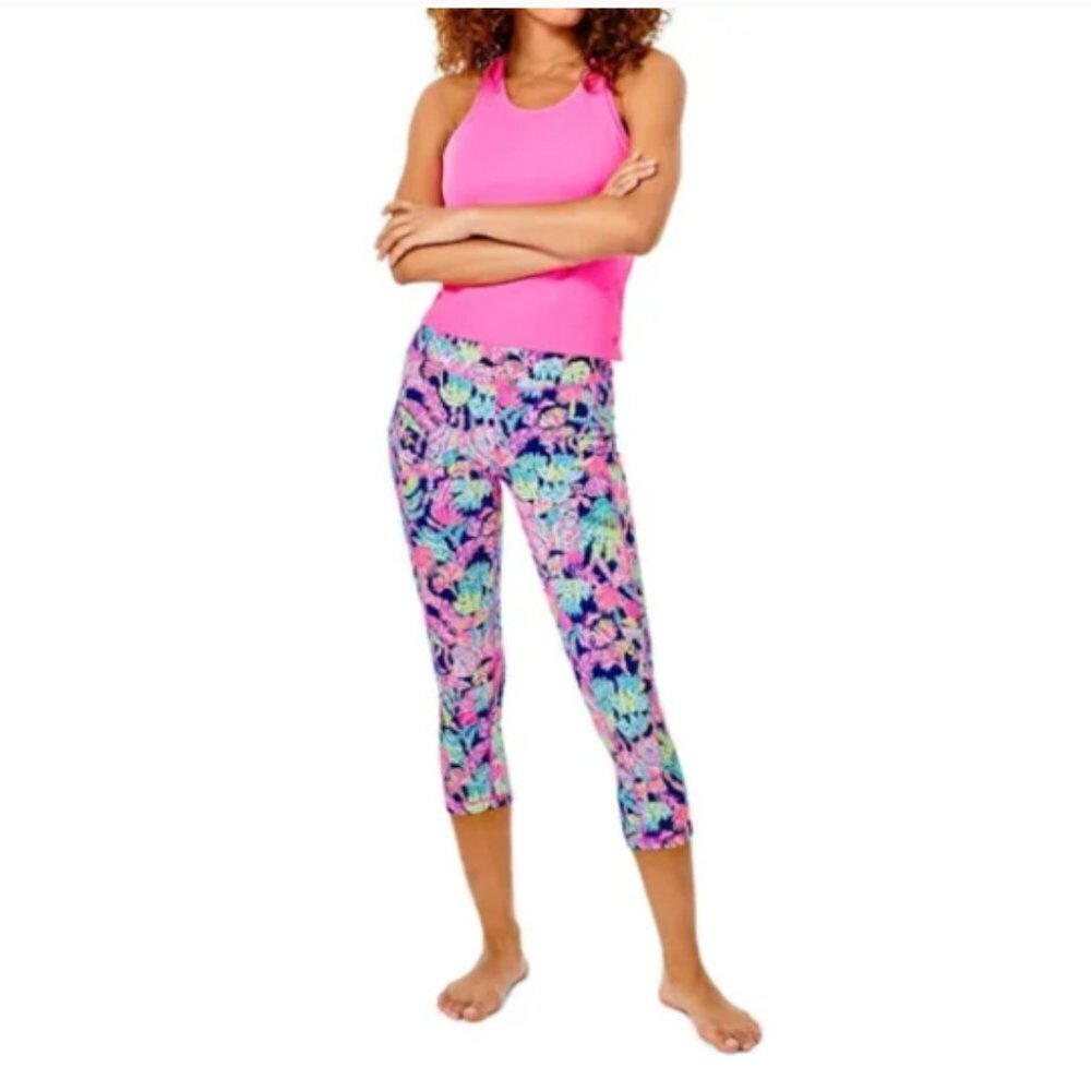Lilly Pulitzer Oyster Bay Navy Seen And Herd 21" Weekender HighRise Crop Legging